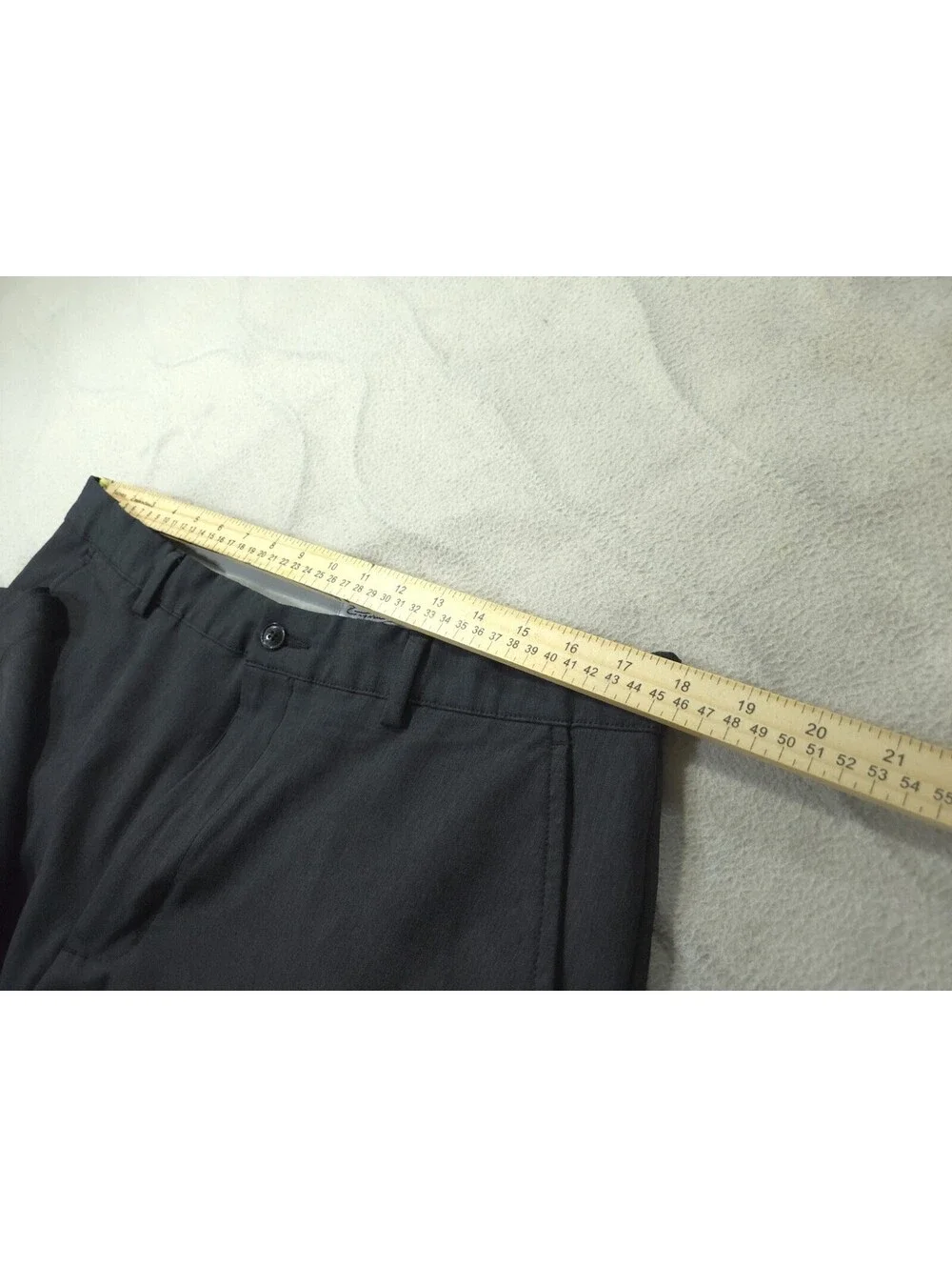 Greg Norman Mens Shorts 36 Black Golf Performance Stretch Shark Logo Chino Flat